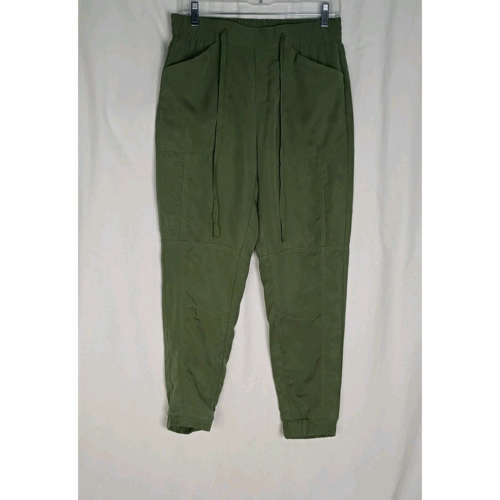 Banana Republic Lyocell Tencel Drawstring‎ Zip Jogger Women's Size 4 Green